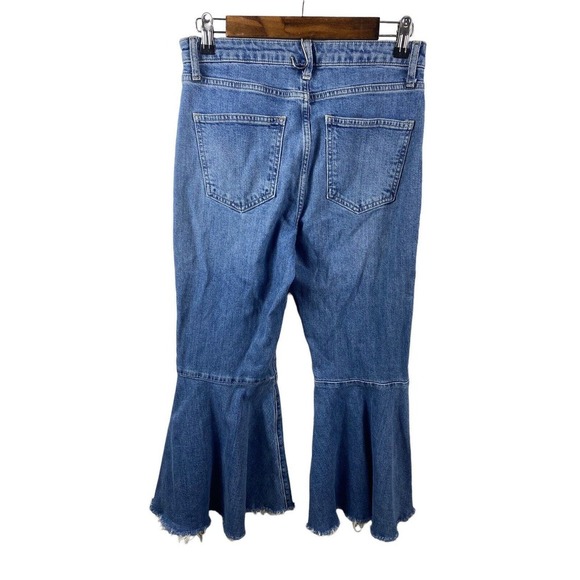 Topshop Jeans 28 x 25 Flare Bell Bottom Leg Dree Moto 28x25 Womens Y2K Style - Picture 6 of 8